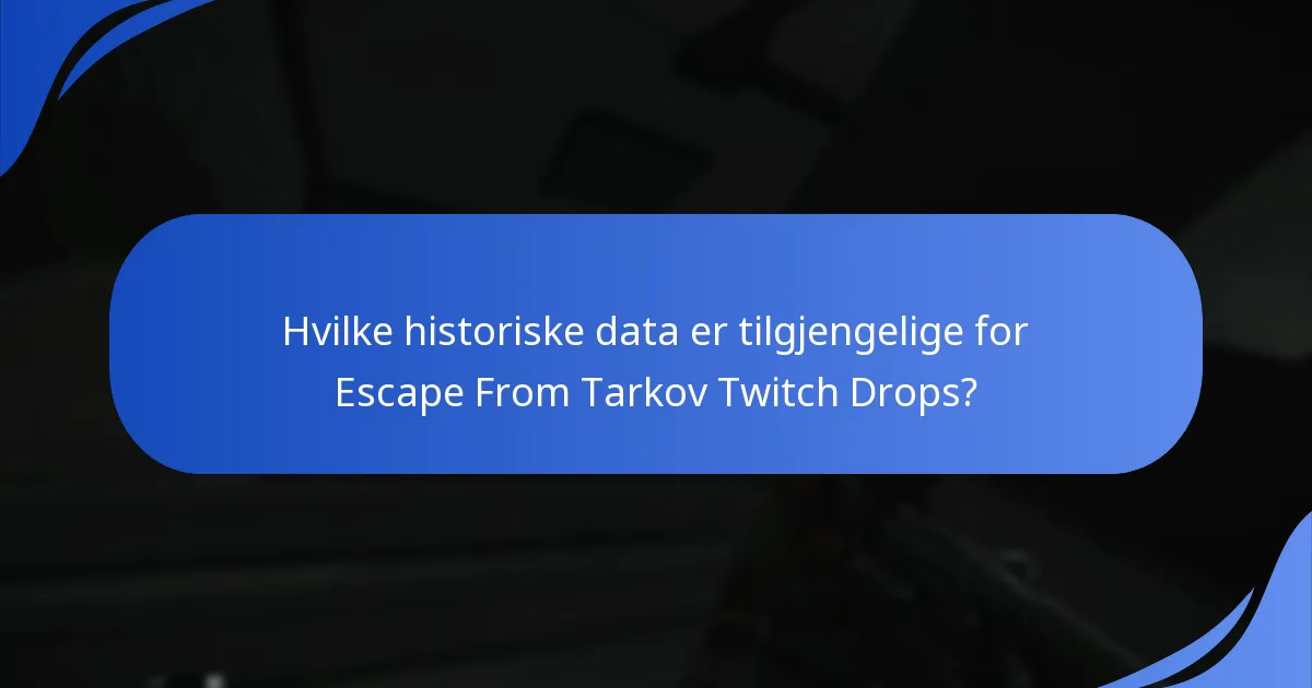 Hvordan kan vi analysere tidligere Escape From Tarkov Twitch Drops-hendelser?