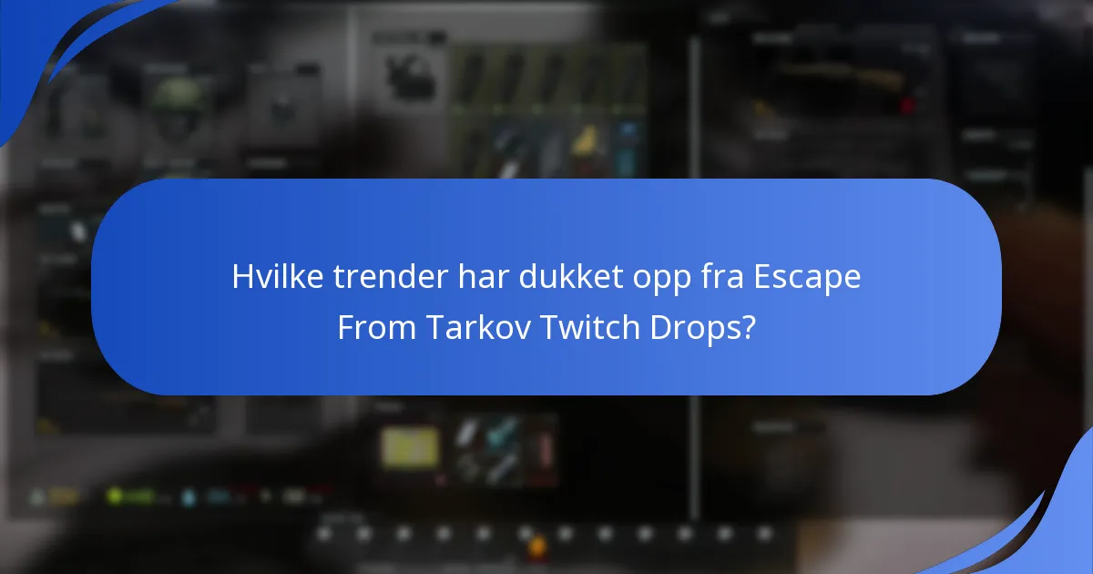 Hvilke trender har dukket opp fra Escape From Tarkov Twitch Drops?